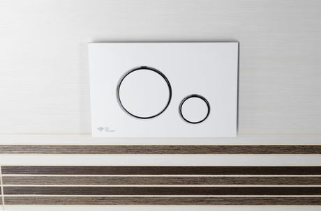 Bijela tipka za aktiviranje SAT pro WC školjke namijenjena pro podžbuknim modulima SAT.