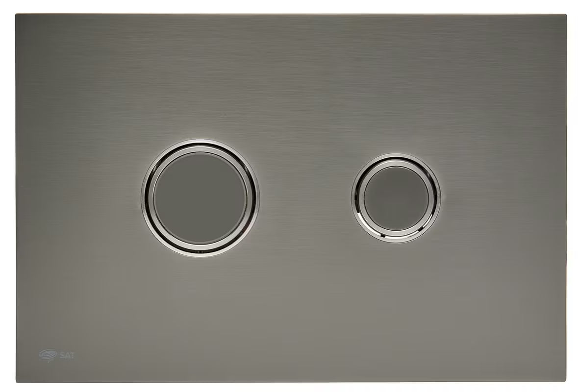 Tipka za Aktiviranje SAT u izvedbi gun metal mat od inoxa s PVD površinom i Anti-fingerprint obradom.