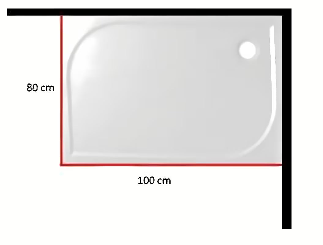 Bijela akrilna obloga za tuš kadu SAT Limnew u lijevoj izvedbi
