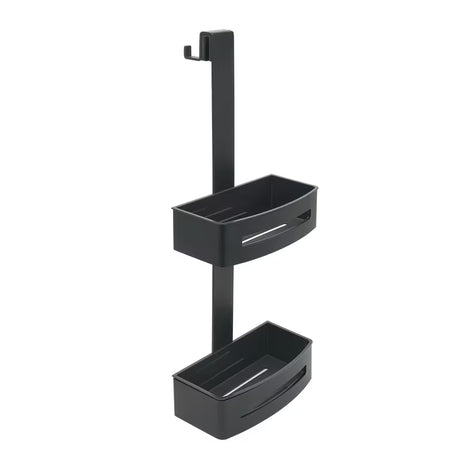 Dvostruka viseća polica za tuševi SAT u mat crnoj boji s uklonjivim plastičnim umecima