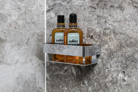 Kromirana kupaonska polica SAT Chrome od masivnog mesinga s logotipom SAT