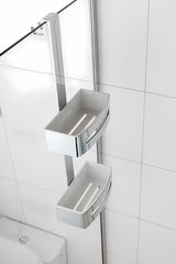 Dvostruka tuš polica SAT Chrome u krom izvedbi s montažom bez bušenja