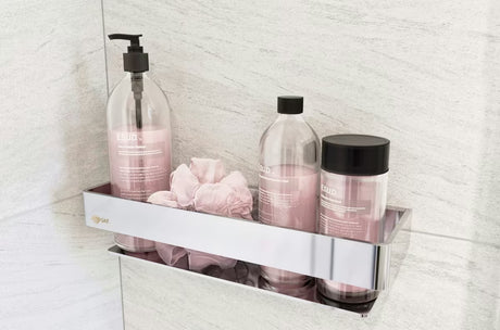 Kromirana zidna polica SAT Chrome od masivnog mesinga za tuševi i kupaonicu