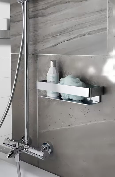 Kromirana zidna polica SAT Chrome od masivnog mesinga za tuševi i kupaonicu