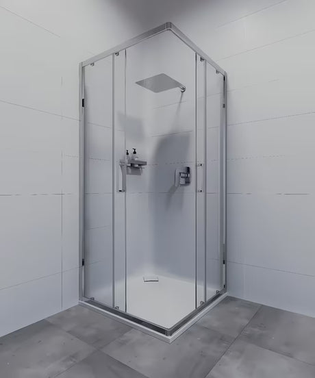 Kromirana zidna polica SAT Chrome od masivnog mesinga za tuševi i kupaonicu