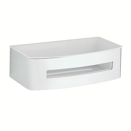 Inox tuš polica SAT u krom izvedbi s uklonjivim bijelim plastičnim umetkom