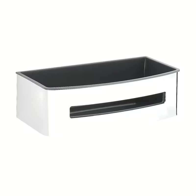 Inox tuš polica SAT Chrome u krom izvedbi s uklonjivim crnim plastičnim umetkom.