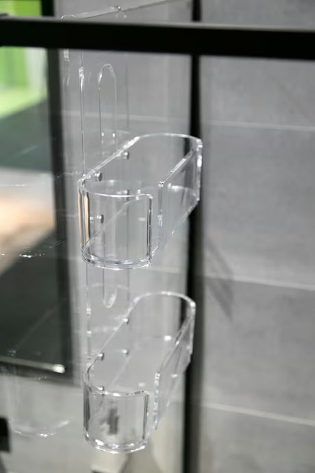 Prozirni viseća polica SAT za tuševi s montažom bez bušenja