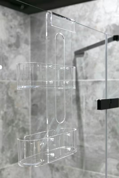 Prozirni viseća polica SAT za tuševi s montažom bez bušenja