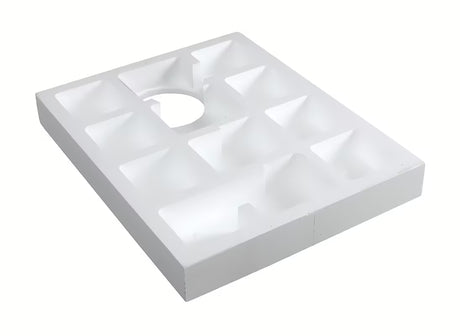 Bijeli polistirenski nosač SAT pro za tuš kadu od izdržljivog HDPS pro za stabilnu i brzu montažu.