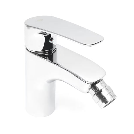 Kromirana miješalica za bide SAT Project s odvodom s modernim četvrtastim dizajnom