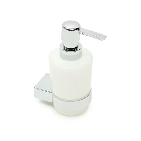 Zaobljeni kromirani dozator sapuna SAT Project s plastičnom posudom