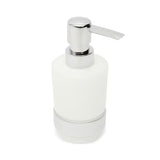 Zaobljeni kromirani dozator sapuna SAT Project s plastičnom posudom