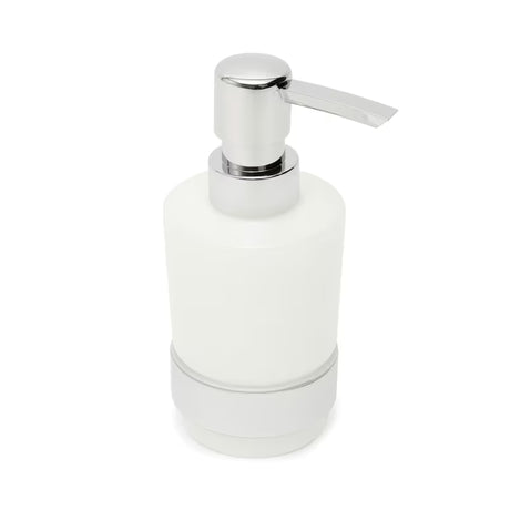 Zaobljeni kromirani dozator sapuna SAT Project s plastičnom posudom