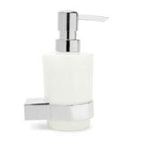 Zaobljeni kromirani dozator sapuna SAT Project s plastičnom posudom