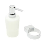 Zaobljeni kromirani dozator sapuna SAT Project s plastičnom posudom