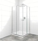 Kvadratna tuš kabina SAT Project 90x90 cm s kliznim vratima i prozirnim staklom u sjajnom kromu