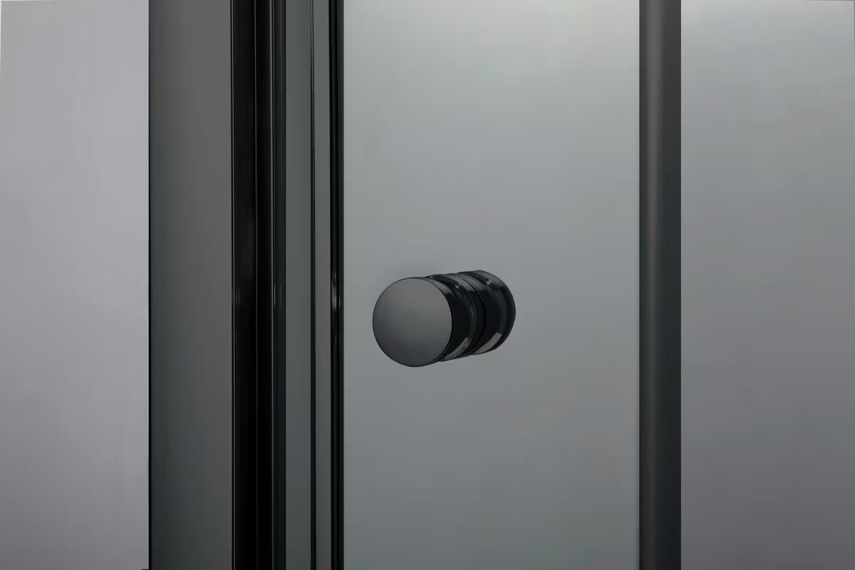 Klizne tuš vrata SAT Project 100 cm u crnoj boji s prozirnim sigurnosnim staklom