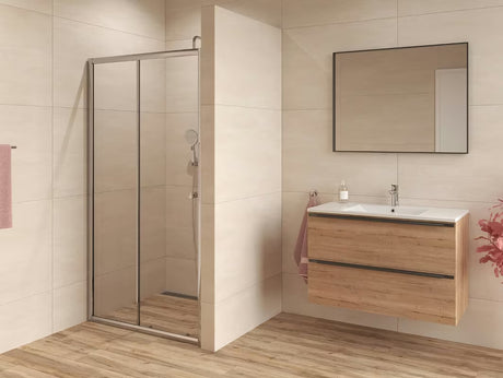 Klizne tuš vrata SAT Project 140 cm u sjajnom kromu s prozirnim sigurnosnim staklom