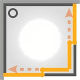 Kvadratna tuš kabina SAT Project 80x80 cm s tuš kadom, s bijelim profilima i staklom s dekorom Chinchilla.