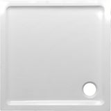 Kvadratna tuš kabina SAT Project 90x90 cm s bijelim profilima, kliznim vratima i tuš kadom