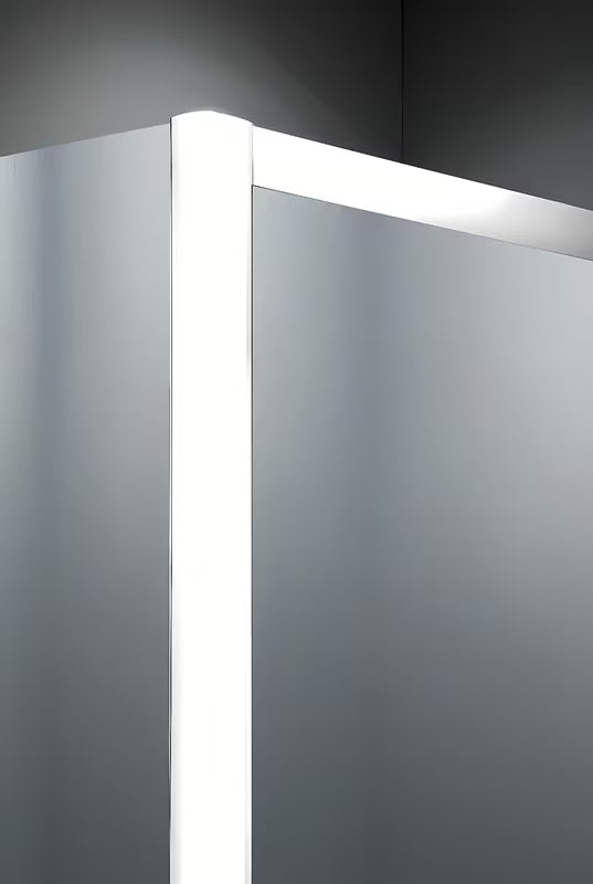 Kvadratna tuš kabina SAT Project 90x90 cm s bijelim profilima, kliznim vratima i tuš kadom