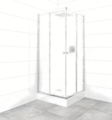 Kvadratna tuš kabina SAT Project 80x80 cm s tuš kadom, sjajni krom i neprozirno staklo Chinchilla.