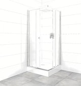 Kvadratna tuš kabina SAT Project 80x80 cm s tuš kadom, sjajni krom i neprozirno staklo Chinchilla.