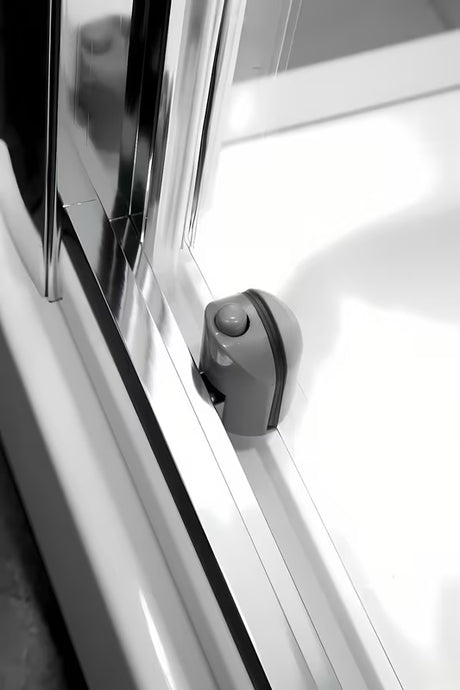 Kvadratna tuš kabina SAT Project 80x80 cm s tuš kadom, sjajni krom i neprozirno staklo Chinchilla.