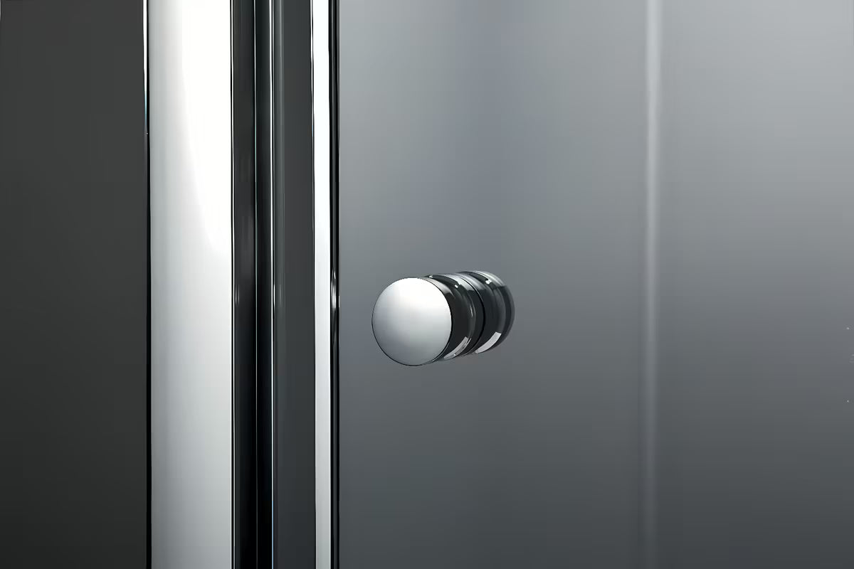 Kvadratna tuš kabina SAT Project 80x80 cm s tuš kadom, sjajni krom i neprozirno staklo Chinchilla.