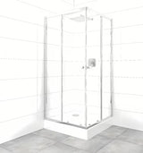 SAT Project kvadratna tuš kabina s tuš kadom 90x90 cm u sjajnom kromu s prozirnim staklom