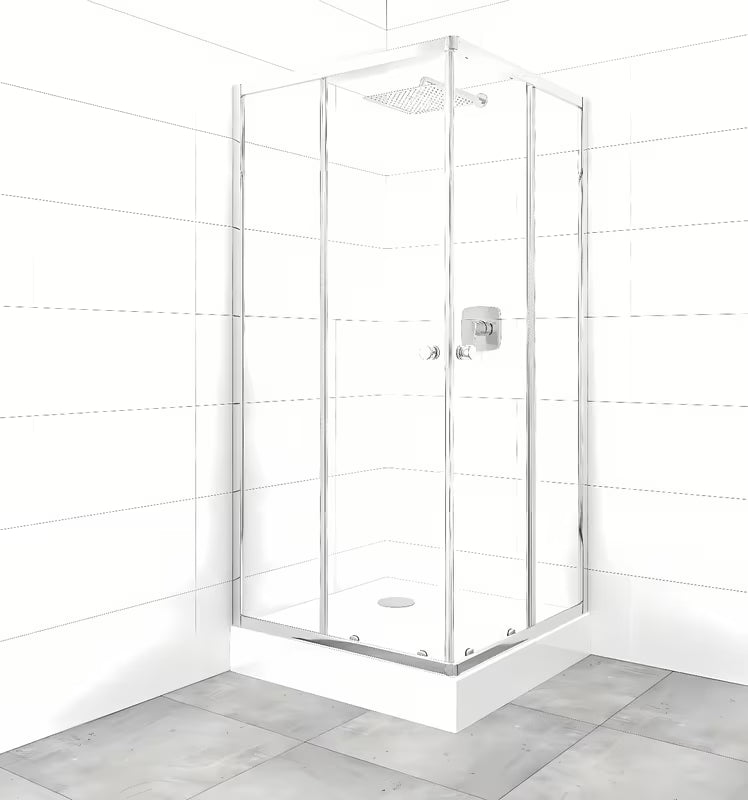 SAT Project kvadratna tuš kabina s tuš kadom 90x90 cm u sjajnom kromu s prozirnim staklom