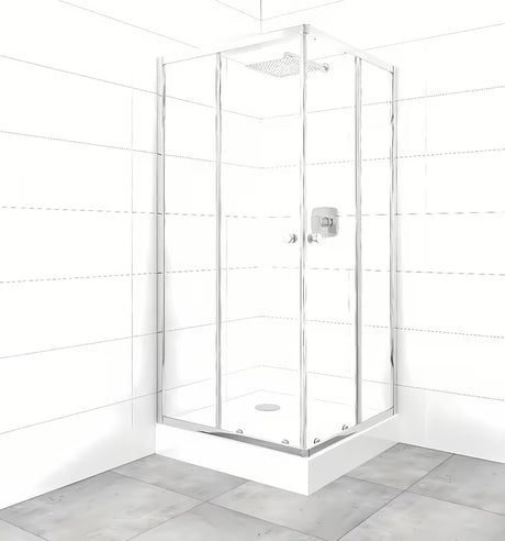 SAT Project kvadratna tuš kabina s tuš kadom 90x90 cm u sjajnom kromu s prozirnim staklom