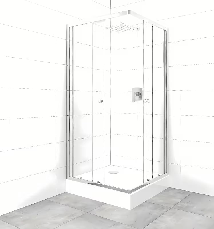 SAT Project kvadratna tuš kabina s tuš kadom 90x90 cm u sjajnom kromu s prozirnim staklom