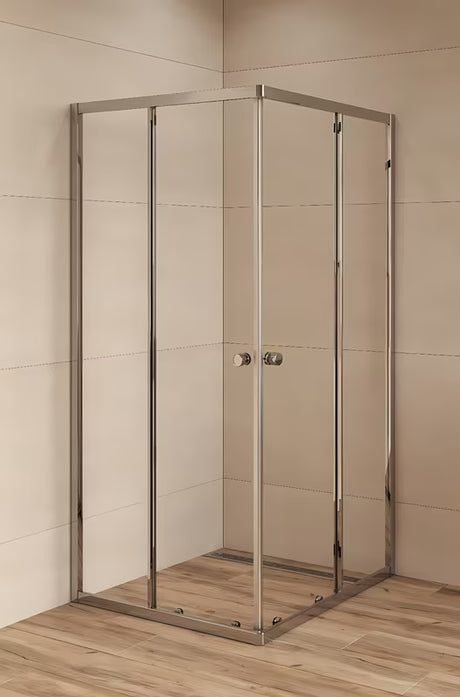 Kvadratna tuš kabina SAT Project 90x90 cm s kliznim vratima i prozirnim staklom u sjajnom kromu