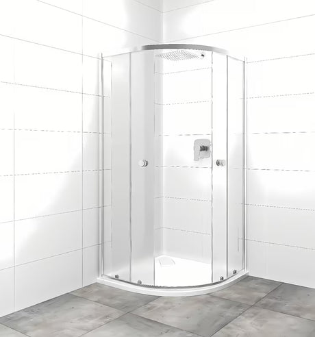 Polukružna tuš kabina SAT Project 80x80 cm s kliznim vratima i profilima u sjajnom kromu