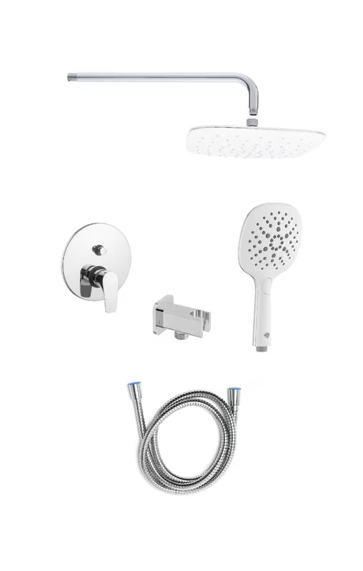 Podžbukni tuš sustav SAT Project u sjajnom kromu s ručicom i dvije funkcije.