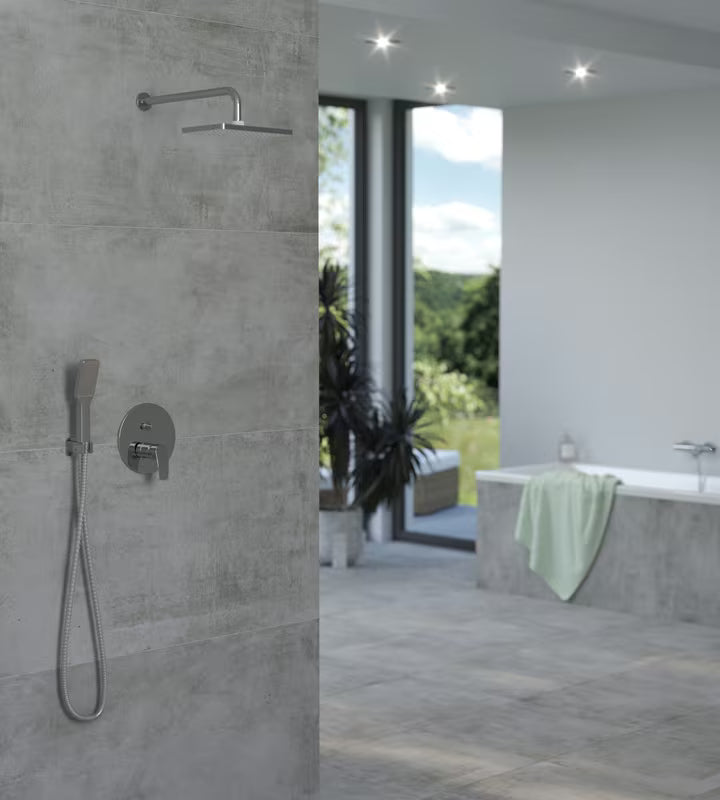 Podžbukni tuš sustav SAT Project u krom izvedbi s nadglavnim i ručnim tušem