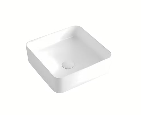 Bijeli keramički kvadratni umivaonik na ploču SAT Project 37x37 cm