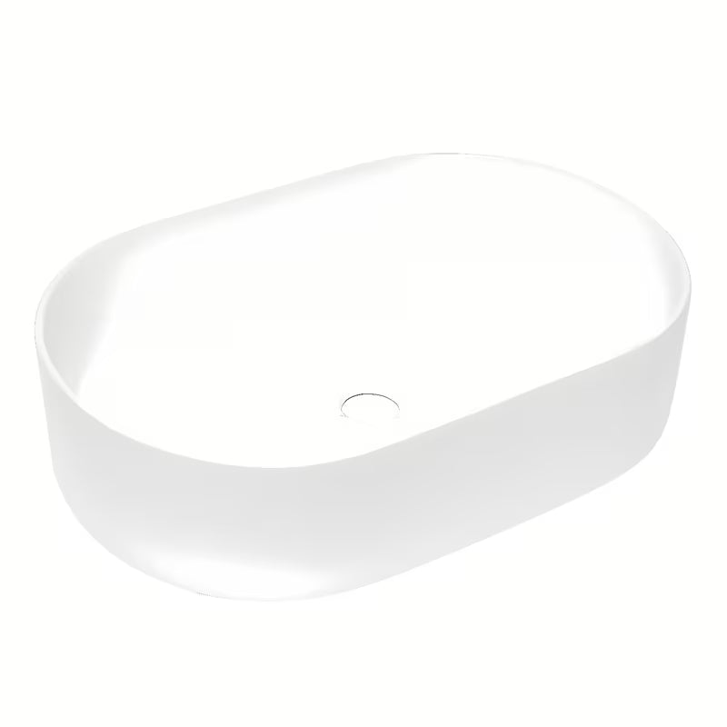 Bijeli ovalni keramički umivaonik na ploču SAT Project 50 x 33 cm