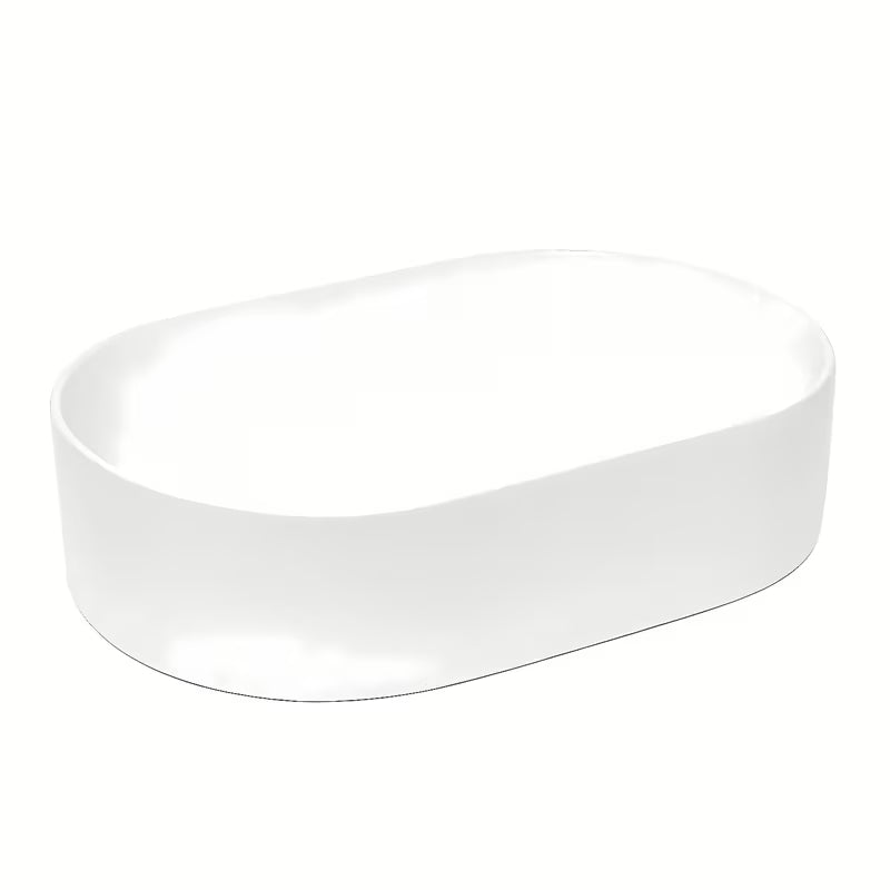 Bijeli ovalni keramički umivaonik na ploču SAT Project 50 x 33 cm