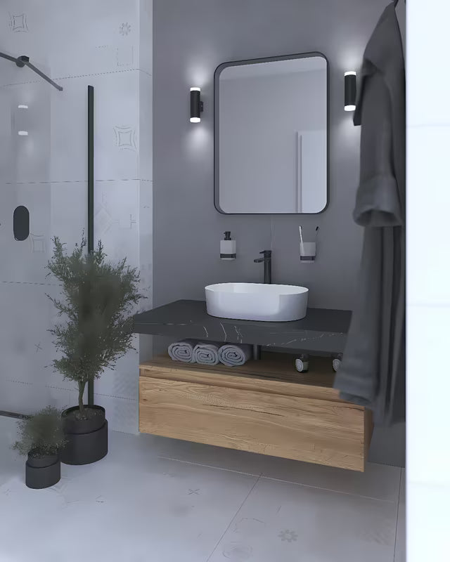 Bijeli ovalni keramički umivaonik na ploču SAT Project 50 x 33 cm