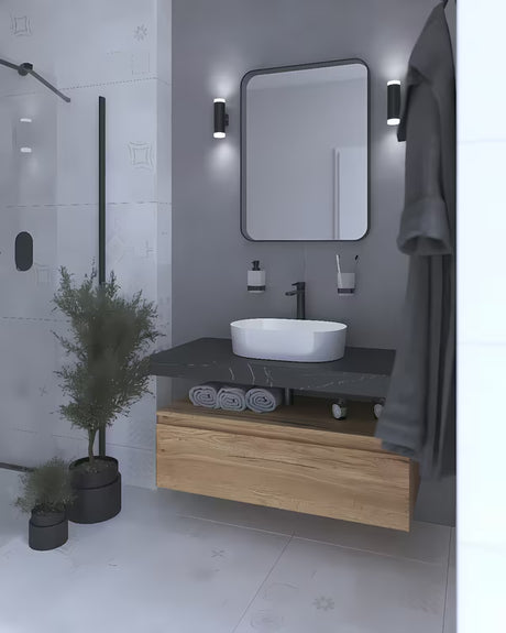 Bijeli ovalni keramički umivaonik na ploču SAT Project 50 x 33 cm