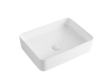 Bijeli keramički umivaonik na ploču SAT Project pravokutnog oblika 50 x 37 cm