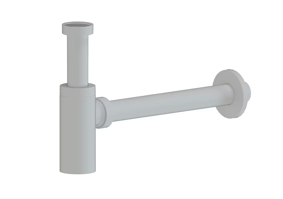 Dizajnerski sifon za umivaonik SAT Project u bijeloj mat boji, priključak 5/4" i odvod 32 mm.