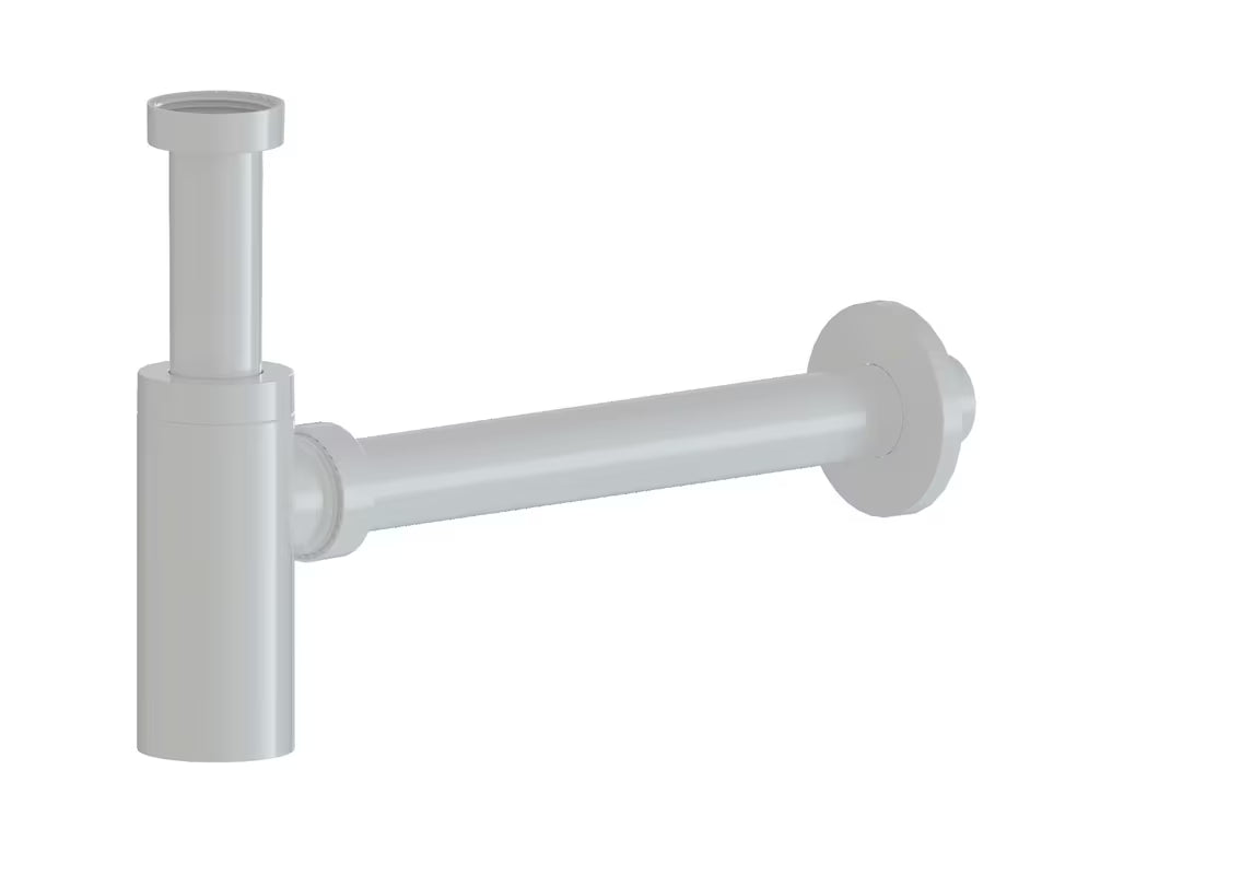 Bijeli sjajni sifon za umivaonik SAT Project s priključkom 5/4 i odvodnom cijevi 32 mm.