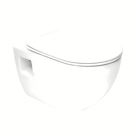 Viseća WC Školjka SAT Project u sjajnoj bijeloj boji s wc daskom soft Close i otvorenim ispiranjem