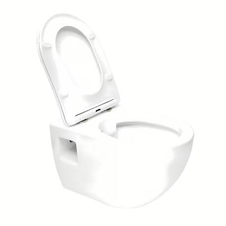 Viseća WC Školjka SAT Project u sjajnoj bijeloj boji s wc daskom soft Close i otvorenim ispiranjem