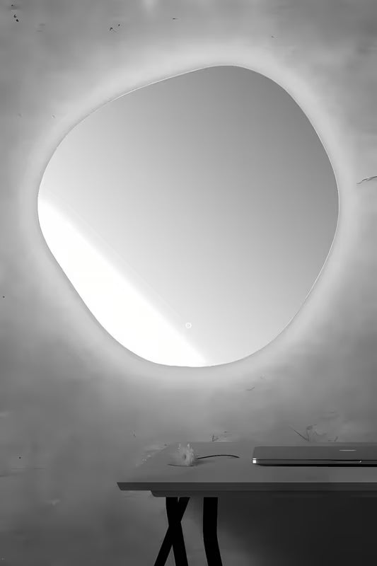 Asimetrično kupaonsko ogledalo SAT Purity 80x80 cm s LED osvjetljenjem i dodirnim senzorom