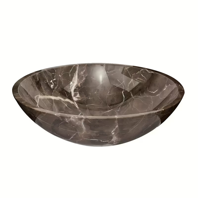 Umivaonik na ploču SAT Purity od pravog smeđeg mramora dimenzija 43x43 cm bez preljeva.